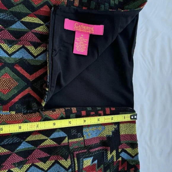 Catherine Malandrino Skirt Emmett Woven Aztec Southwest Sz 14 - Picture 4 of 12